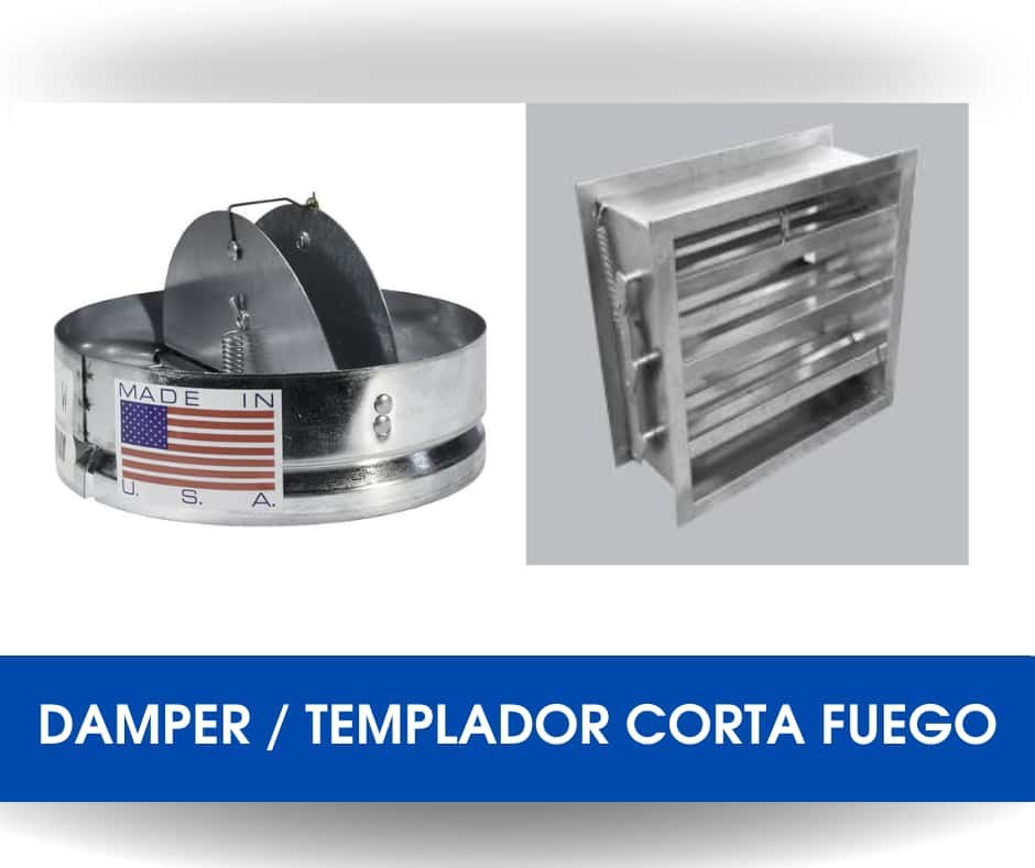 Damper o templador corta fuego para ductos de ventilación